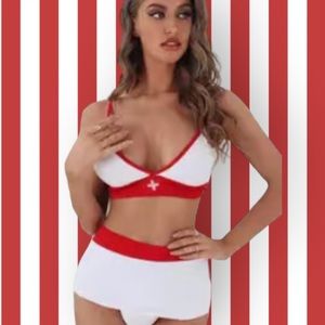 Women's Sexy Nurse Uniform Cosplay Lingerie Set Role-Play Outfit. Medium. NWT.